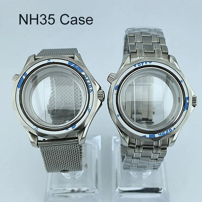 NH35 Case Watch Case Stainless Sapphire Glass Case Men's watch Automatic Mechanical Waterproof Fit NH35/NH36 Movement