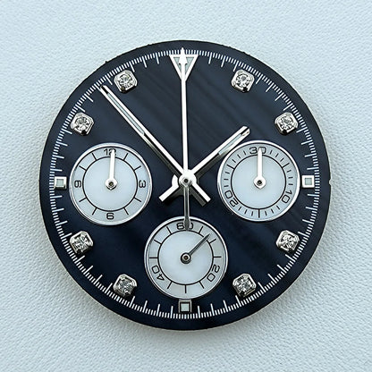 Hot 29.5mm VK63 chronograph dial Diamond Numerals Shell dial No Luminous fit VK63 quartz movement watch accessories