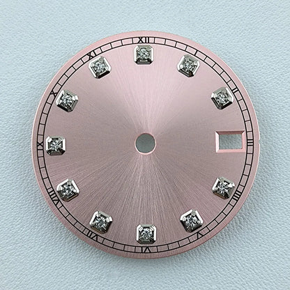 NH35 Dial Watch Dial Men's Watch Diamond Dial Custom Logo No logo 28.5mm No Luminous Fit NH Series Movement Watch Accessories