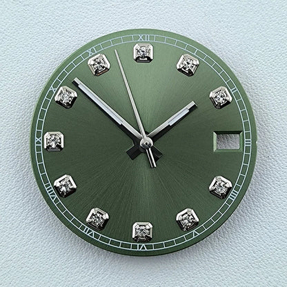 NH35 Dial Watch Dial Men's Watch Diamond Dial Custom Logo No logo 28.5mm No Luminous Fit NH Series Movement Watch Accessories