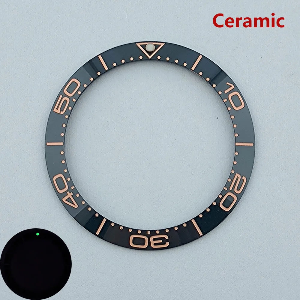38mm ceramic High quality bezel green luminous insert bezel bezel is tilted for 40mm watch accessory repair tools