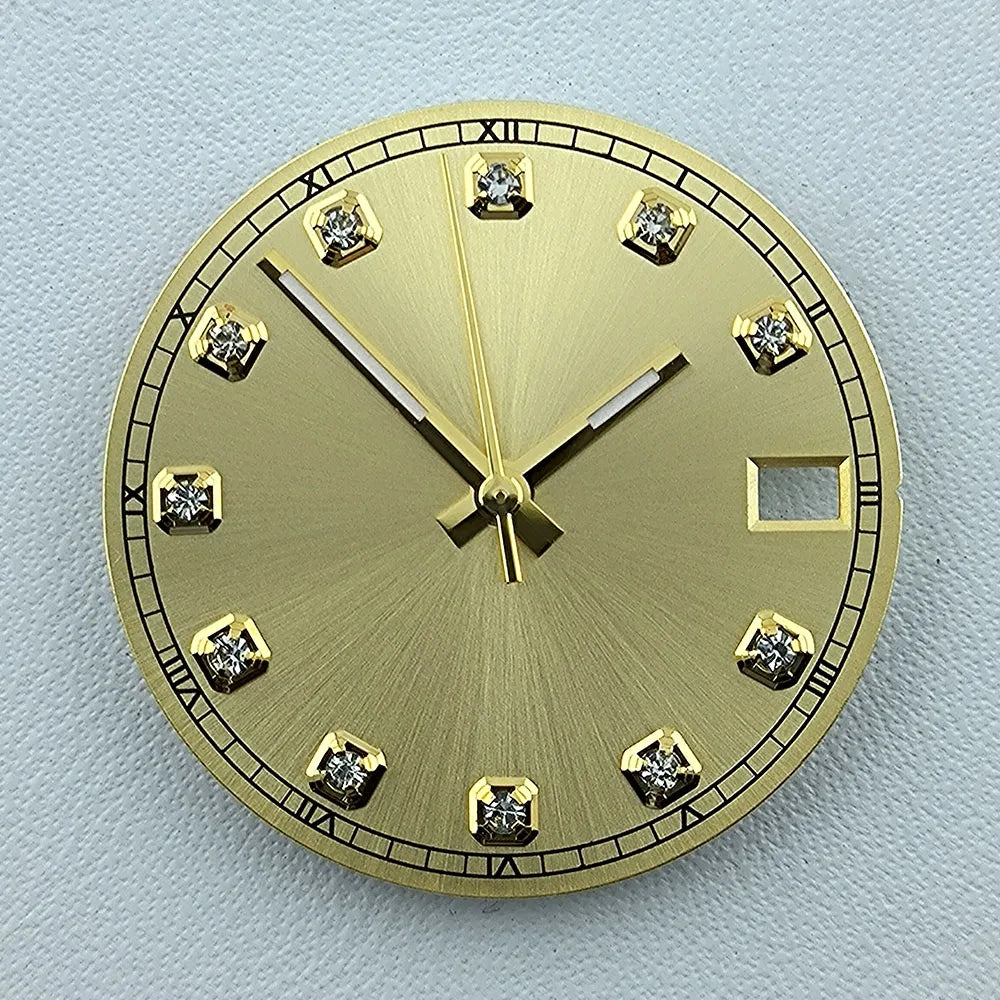 NH35 Dial Watch Dial Men's Watch Diamond Dial Custom Logo No logo 28.5mm No Luminous Fit NH Series Movement Watch Accessories