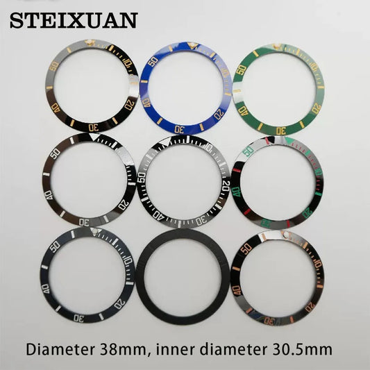 38mm ceramic/aluminium insert bezel high quality green/blue luminous bezel is tilted for 40mm watch case watch repair tools