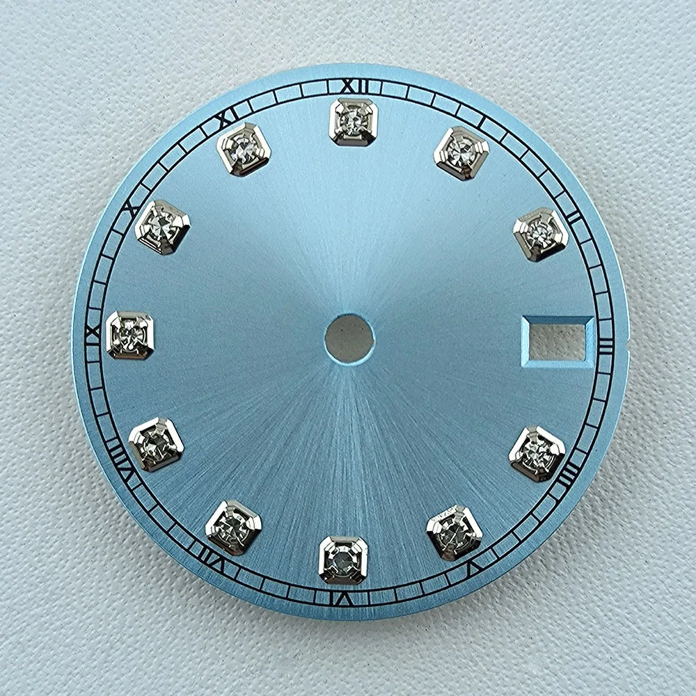 NH35 Dial Watch Dial Men's Watch Diamond Dial Custom Logo No logo 28.5mm No Luminous Fit NH Series Movement Watch Accessories