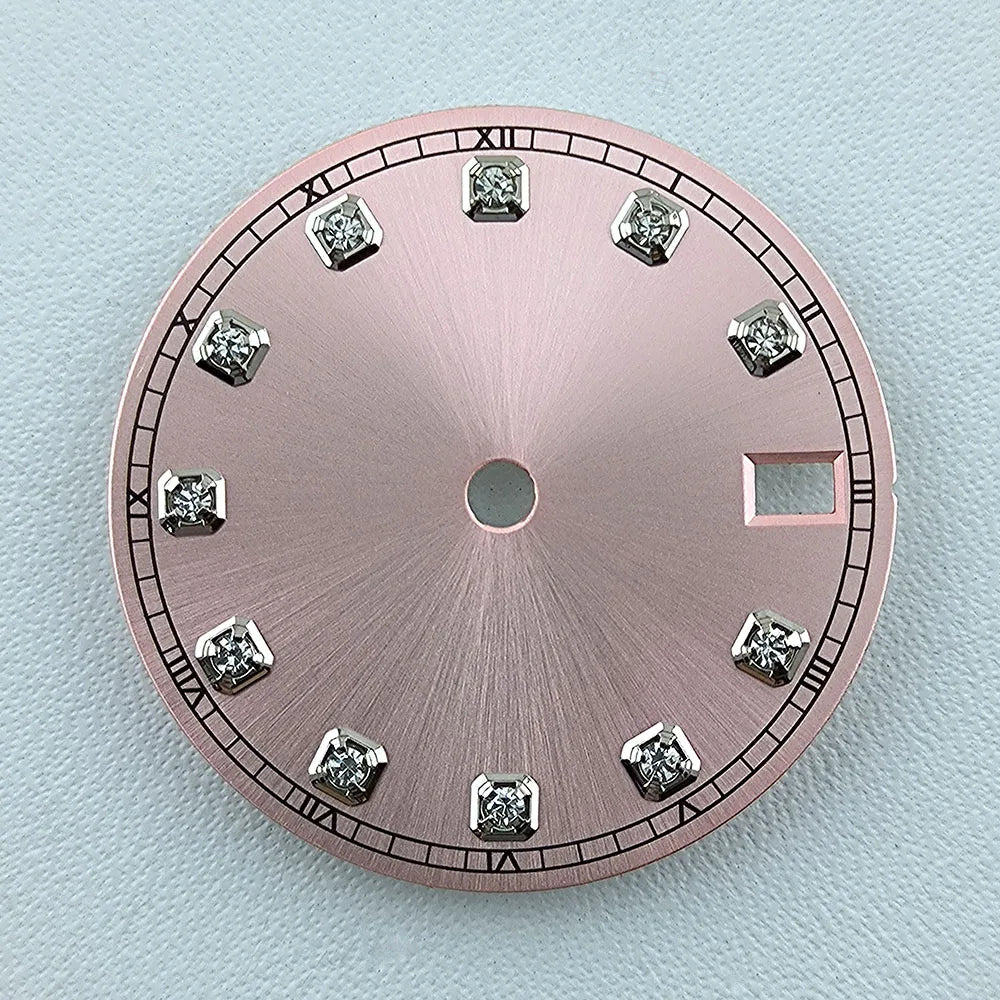 NH35 Dial Watch Dial Men's Watch Diamond Dial Custom Logo No logo 28.5mm No Luminous Fit NH Series Movement Watch Accessories