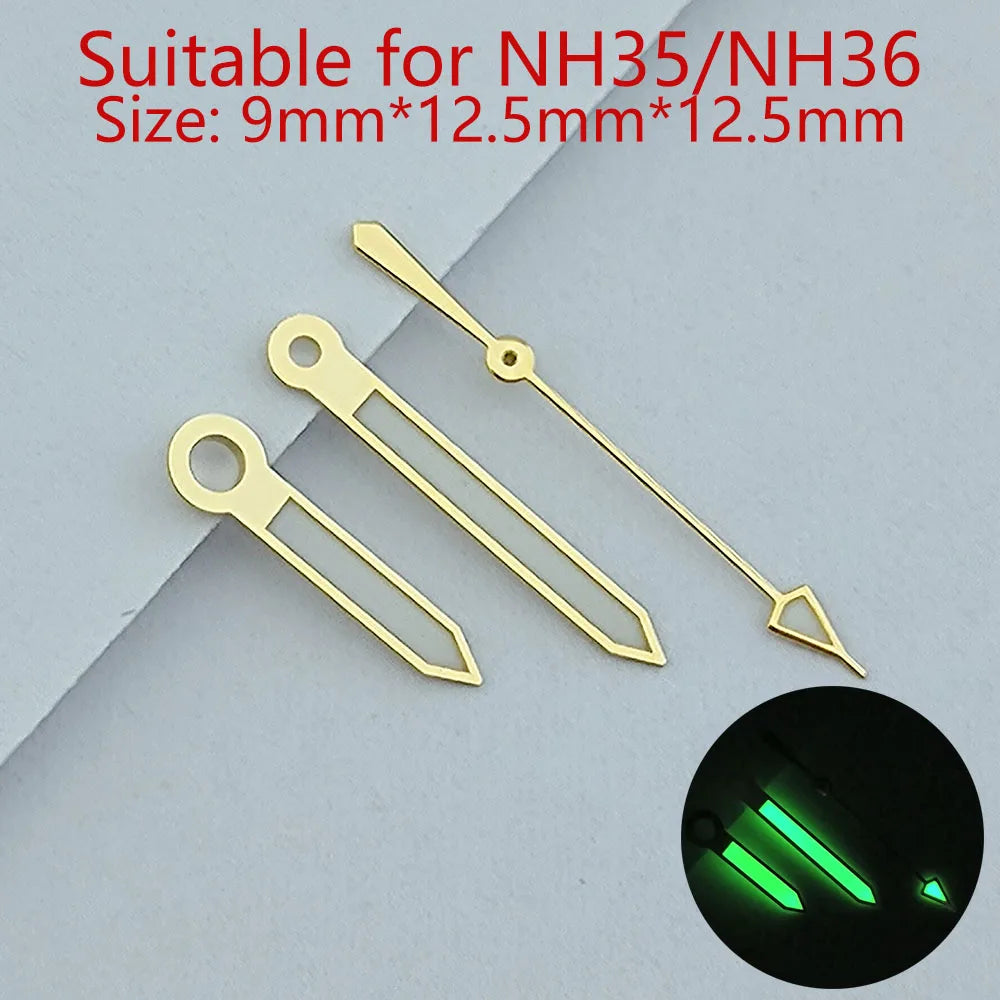 NH35 Hands Watch Hands Watch Accessories Watch Pointer White Pointer Green Super Luminous Suitable For N H35 N H36 Movement