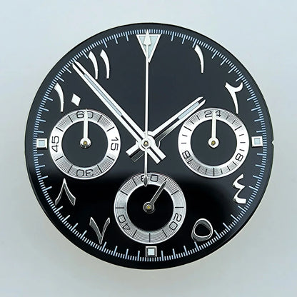 NEW VK63 chronograph dial Custom logo Arabic numeral panda dial 29mm green glowing fit VK63 quartz movement watch Repair tools